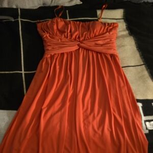Max & Cleo Strapless Orange Dress